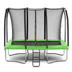 Exacme 7X10FT 8X12FT Double Enclosure Openings Rectangle Trampoline for Kids, Small Outdoor Rectangular Trampoline with Enclosure Net, Wide Ladder, 4 Wind Stakes, Shoe Storage Bag, 330LB Capacity
