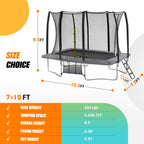 7 × 10FT Rectangle Trampoline for Small Space