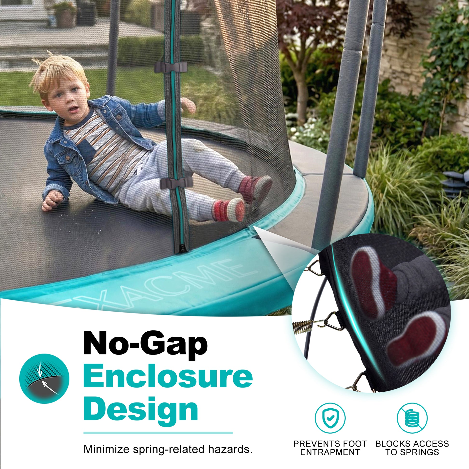 Double-Frame Round Trampoline with Net  8/10/12/14/15/16FT