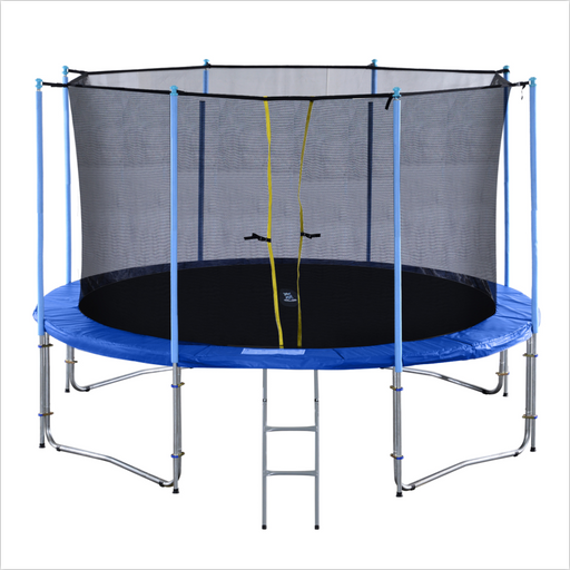 ExacMe Outdoor Trampoline 16 15 14 12 10 Foot with Intra Enclosure and Ladder, C10-C16