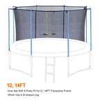 ExacMe Inner Enclosure Net with Poles for 14 15 16ft C-Series Trampoline, 6181-C-3
