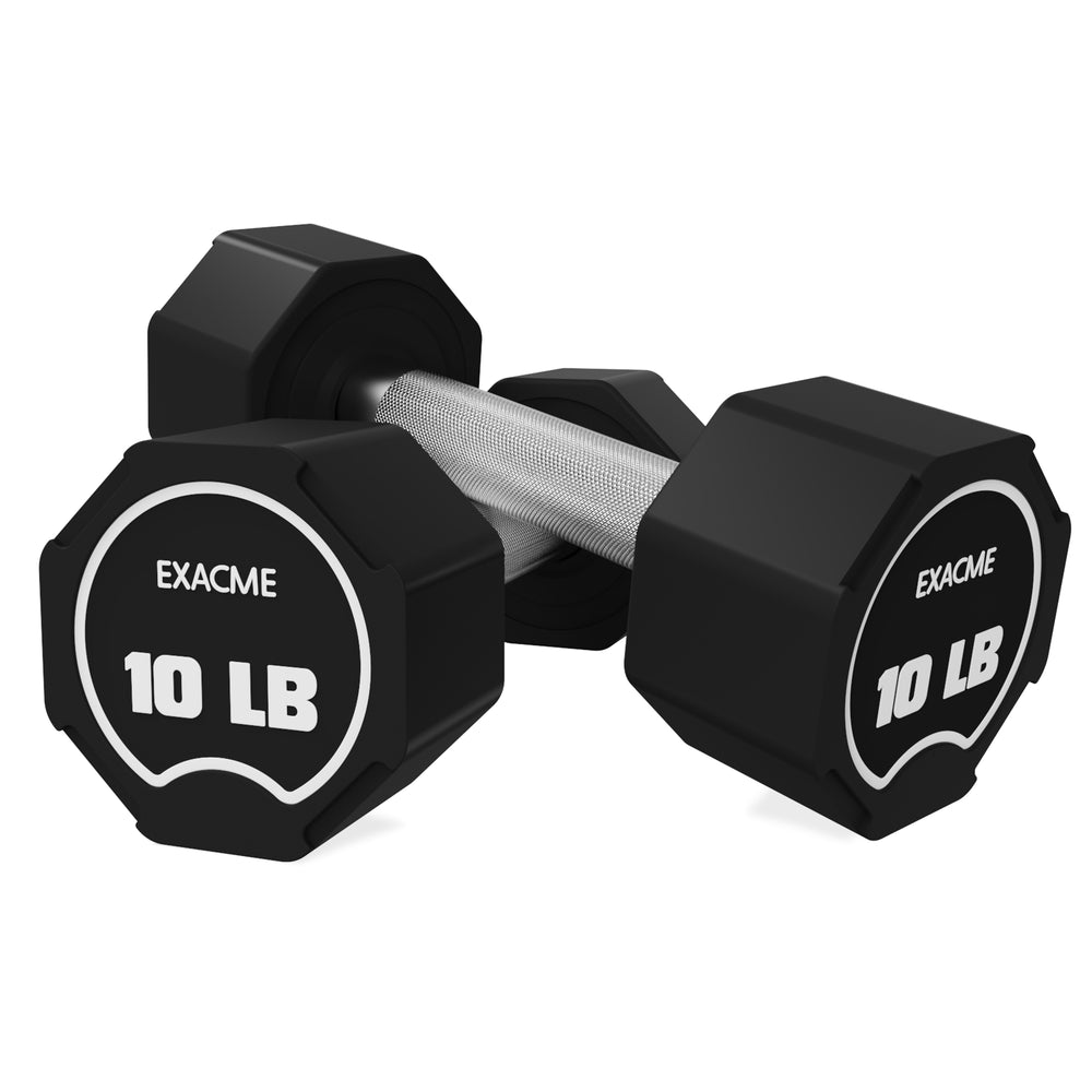 EXACME Dumbbells Sets, Original Weights Dumbbells Sets with Anti-Slip Handle, Cast Iron Rubber Coated(10 lbs Pair) 6400-DP25