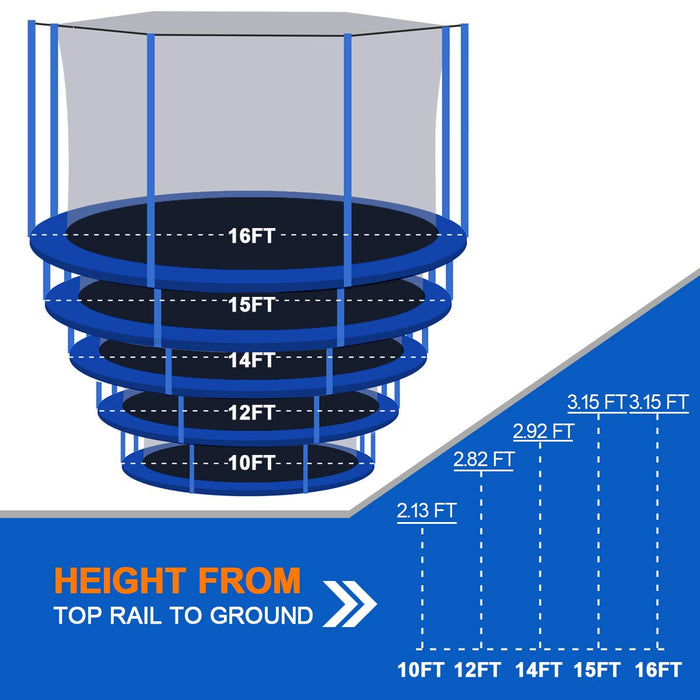 ExacMe Outdoor Trampoline 15 Foot with Intra Enclosure and Ladder, C15