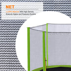 ExacMe 12 Foot Trampoline Net Replacement Outer Netting, 6 Light Green Sleeves | Poles Not Included, 6180-T12EN-LG