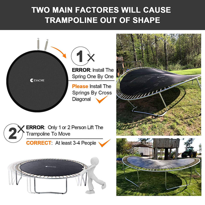 ExacMe Outdoor Trampoline 16 15 Foot with Intra Enclosure and Ladder, C15-C16