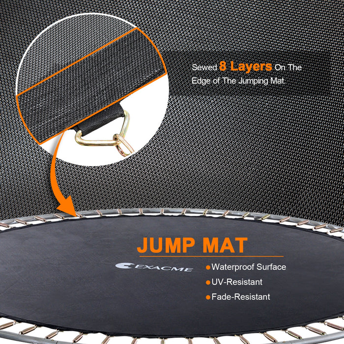 ExacMe 15 Foot Luxury Trampoline with Rectangular Basketball Hoop and Premium Enclosure Carbon Fiber Rod, 400 LBS Weight Limit, L15+BH07