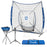 ExacMe 7'×7' 6pc Baseball Softball Hitting Pitching Net with Strike Zone, Tee, Caddy and Carry Bag, Baseball Batting Backstop Practice Net, BS084