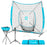 ExacMe 7'×7' 6pc Baseball Softball Hitting Pitching Net with Strike Zone, Tee, Caddy and Carry Bag, Baseball Batting Backstop Practice Net, BS084