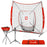 ExacMe 7'×7' 6pc Baseball Softball Hitting Pitching Net with Strike Zone, Tee, Caddy and Carry Bag, Baseball Batting Backstop Practice Net, BS084