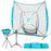 ExacMe 7'×7' 6pc Baseball Softball Hitting Pitching Net with Strike Zone, Tee, Caddy and Carry Bag, Baseball Batting Backstop Practice Net, BS084