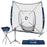 ExacMe 7'×7' 6pc Baseball Softball Hitting Pitching Net with Strike Zone, Tee, Caddy and Carry Bag, Baseball Batting Backstop Practice Net, BS084