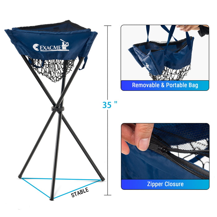 ExacMe 7'×7' 6pc Baseball Softball Hitting Pitching Net with Strike Zone, Tee, Caddy and Carry Bag, Baseball Batting Backstop Practice Net, BS084