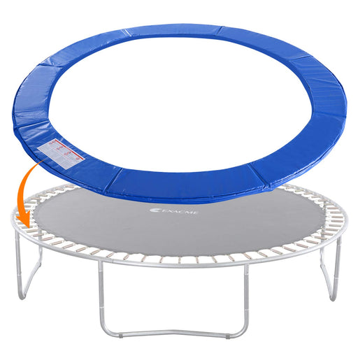 ExacMe Trampoline Replacement Safety Pad Spring Cover | No Holes for Pole 8 10 12 13 14 15 16FT Blue 6180-CP-B