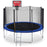 ExacMe Outdoor Trampoline 15 14 13 8 Foot with Rectangular Basketball Hoop Outer Enclosure and Ladder, T8-T16+BH07