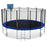 ExacMe Outdoor Trampoline 15 14 13 8 Foot with Rectangular Basketball Hoop Outer Enclosure and Ladder, T8-T16+BH07