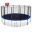 ExacMe Outdoor Trampoline 15 14 13 8 Foot with Rectangular Basketball Hoop Outer Enclosure and Ladder, T8-T16+BH07