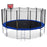 ExacMe Outdoor Trampoline 14 Foot with Rectangular Basketball Hoop Outer Enclosure and Ladder, T14+BH07