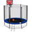 ExacMe Outdoor Trampoline 15 14 13 8 Foot with Rectangular Basketball Hoop Outer Enclosure and Ladder, T8-T16+BH07