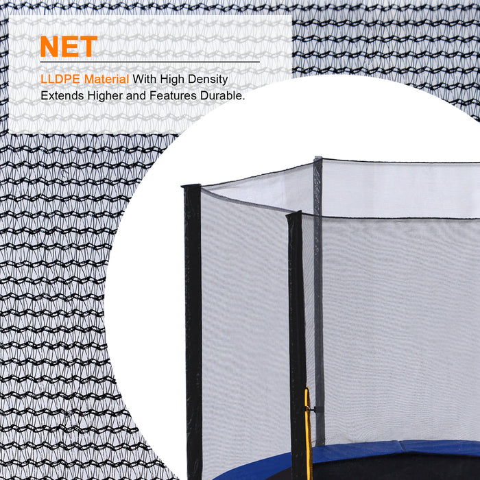 ExacMe Trampoline Replacement Outer Enclosure Net Different Size for T-series 8 10 12 13 14 15 16 Foot Frame, Poles not Included, T08EN-T16EN