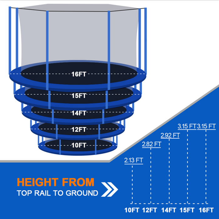 ExacMe Outdoor Trampoline 15 Foot with Intra Enclosure and Ladder, C15