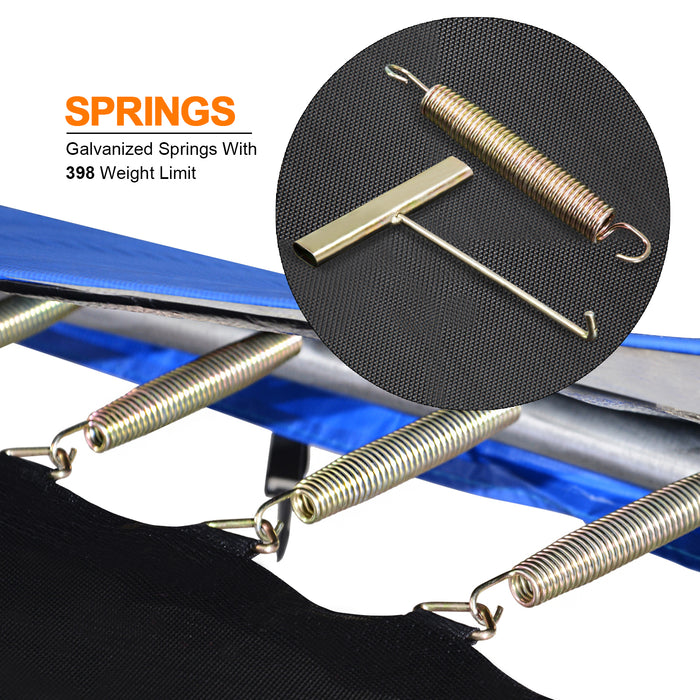 ExacMe Outdoor Trampoline 14 Foot with Spring Cover, 4 W-legs, 88 Springs, C-series 6181-C14T