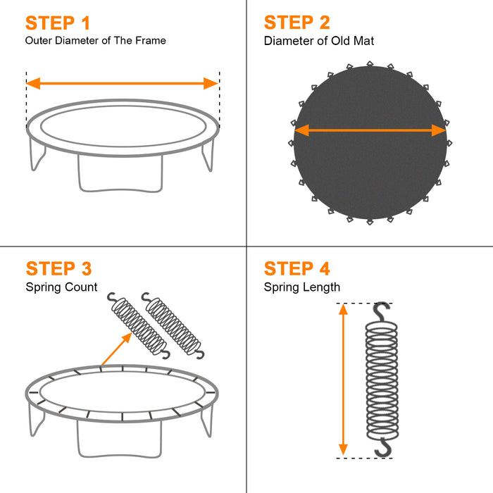 ExacMe Jumping Mat Replacement for 10 12 14 15 16ft C-series Trampoline, 6181-C-JM